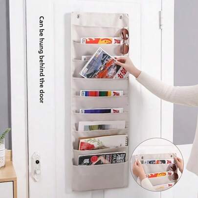 2pcs Wall Mounted Magazine/Book Storage Hanging Bags, Large Foldable Home Organizer Bags, Wall Hanging Foldable Design Saves Space, Suitable For Dorm, Bedroom, Living Room And Other Spaces, Home Decor