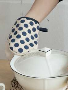 1pc Thick Microwave Oven Glove, Linen Heat Resistant Glove For Kitchen Baking, Oven And Steamer Use - View 7