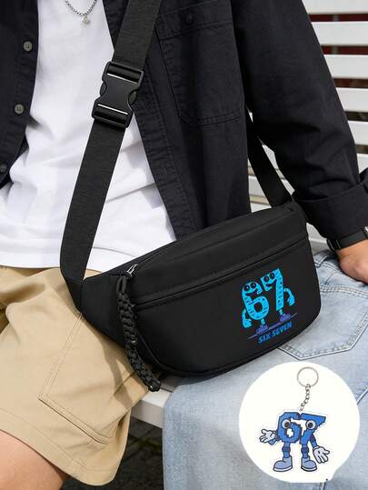 1pc Unisex Kids Durable Nylon Crossbody Bag, Football Pattern Crossbody Bag, Anti-Theft Multi-Compartment (Fits Phone) - Multiple Colors Available (Black/White/Orange/Pink/Blue), Ideal For Commuting, Shopping And Travel - Perfect Gift For Valentine's Day, Easter, Birthday, Daily Accessory | Interesting Design | Durable Nylon Strap, Friendship Bracelet, Excellent Gift For Kids In New School Year