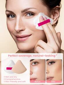 39件套化妆工具套装，包括：20支化妆刷套装+1个多功能防水拉链化妆包+4个迷你气垫粉扑+2个手碗挂绳+2个气垫粉扑+4个化妆海绵+5个三角粉扑+1个发带，一应俱全，新手友好 | 方便旅行携带，送礼佳品 | 新手/女性的完美之选 - 彩色 - 查看 8