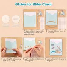 40pcs Sliding Cards Rotary Sliders With Double-Sided Adhesive Circles, Suitable For Card Making DIY Crafts (Cutting Mold Not Included) - Multicolor - View 5