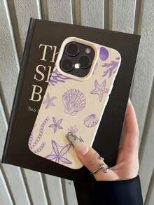 1 Stylish Phone Case, Does Not Include Lanyard Or Stand. Minimalist Vacation Style, White TPU, Fashionable, Shockproof, 1 Piece, Coconut Tree And Shell Design, Full Coverage Case Compatible With 17, 16, 15, 14, 13, 12, 11 Pro, And Series, International Version, Not The Domestic Version. Perfect For A Gift. - 多色 13 - 查看 11