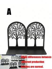 1 Pair Metal Bookends, Tree Of Life Desk Metal Bookends, Book Storage Rack, Minimalist Desk Bookshelf, Student Combination Desk Organizer, Multi-Functional Desk Decor Rack, Best Birthday Gift For Office, Desk Bookends For Home Office, Gift For Book Lovers, Office Desk Iron Bookshelf, Bookshelf, Reading Rack - Multicolor - View 13