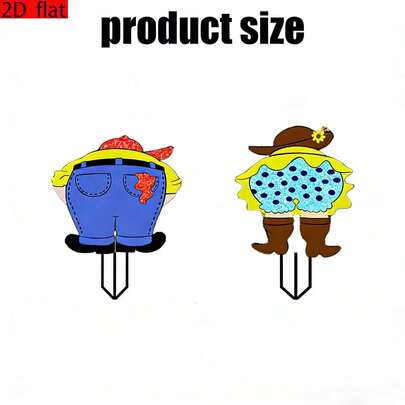 Funny Cowboy Cowgirl Butt Garden Stake, 2D Acrylic Yard Sign, Whimsical Lawn Ornament, Western Patio Decor, Humorous Outdoor Art, Novelty Garden Decor, Gag Gift