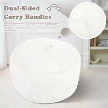 HABUTWAY - Puf grande de 3 pies con relleno de espuma viscoelástica terciopelo ultra suave con asa portátil y funda extraíble cómodo sofá para sala de estar sin montaje color blanco - Blanco Whtie - Ver 7