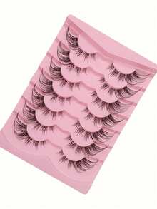 7 Pairs Of Transparent Stem False Eyelashes, Interpreting The Naturally Curled "Slanted Flying Mango Eyes" Makeup - View 4