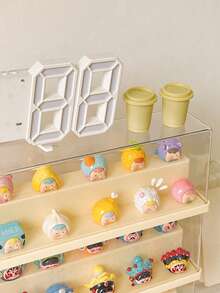 1pc Acrylic Tiered Display Box, Suitable For Monochrome Dust-Proof Storage Rack And Desktop Organizer, Applicable For Doll Collection (Transparent Display Box) - Multicolor - View 4