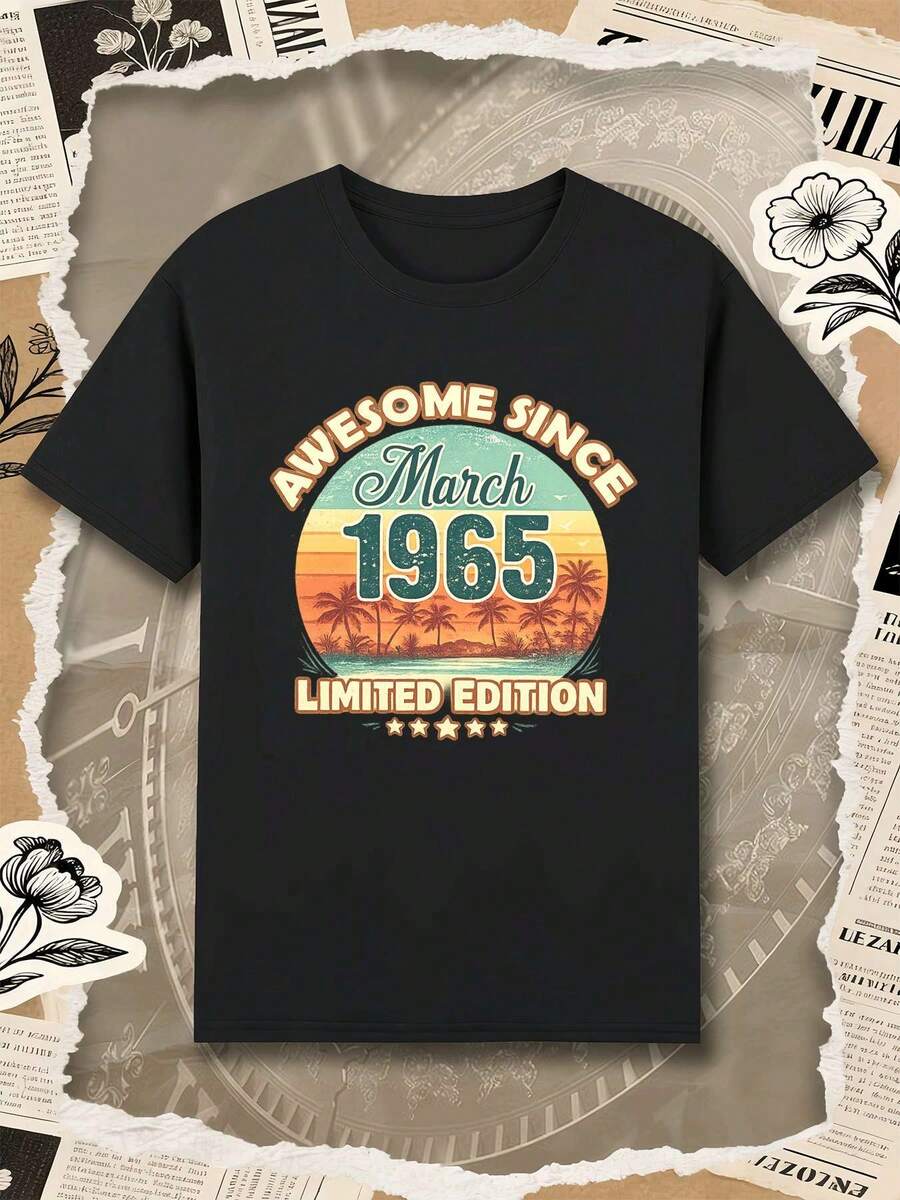 Fantastica maglietta in edizione limitata marzo 1965 stampa grafica unica e traspirante stile hip-hop autunnale. - nero - Visualizzare 1