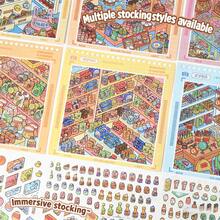 Immersive Shopping Clerk Sticker Book, 10 Store Scene Designs, DIY Simulation Game, Cosmetics Store/Convenience Store/Dessert Shop Scene Simulation, Fine Motor Skills Training, Desktop Decoration (1 Piece, Tweezers Not Included). - One Size - View 9