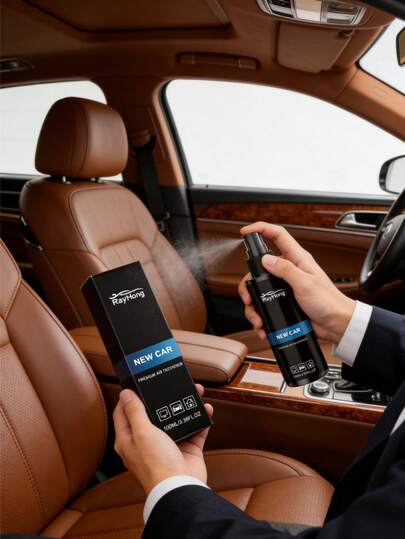 rayhong 1瓶/100毫升车载空气清新剂，适合日常使用，可快速去除烟味、食物味、皮革味、宠物味和霉味，留下持久自然的香气。小巧便携，使用方便。适用于私家车、网约车、出租车、卡车等。可喷洒于座椅、脚垫和空调出风口。