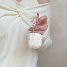 Flower Cute Floral Earphone Case, Acrylic Tulip Shockproof Protective Cover Compatible With Apple 1/2/3/4/Pro/Pro2/Pro3 - White - View 5