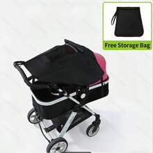 1pc High Landscape Reversible Stroller Canopy Accessory, Sunshade, UV Protection, Comes With Separate Storage Bag - Cart Sunshade - View 6