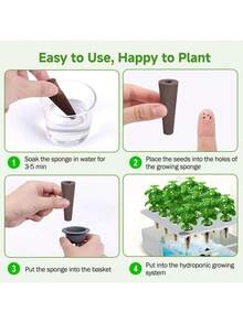 60Pcs Pods Replacement, Hydroponic Grow Sponges Rapid Rooting Seed Starter Sponges Compatible With Aerogarden,IDOO, Models & Indoor Hydroponic Systems - A - View 3