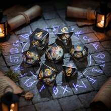 7pcs Set Of Premium Liquid Core Dice - Pointed Polyhedral Dice Set, Suitable For RPG - Multicolor - View 4