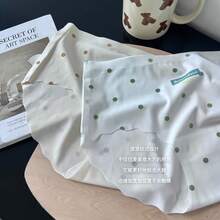 Summer Letter Print Sweet Cream Polka Dot Cute Girl Seamless Ice Silk Panties With Pure Cotton Crotch Women's Briefs - xám xanh - Xem 4