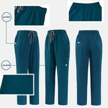 Repeat Customer Favorite! Breathable, Moisture-Wicking Scrubs For Women, Dynamic Fit & Quick-Drying Fabric,Multiple Pockets, Fade Proof, Suitable For All Seasons - Màu xanh lam - Xem 9