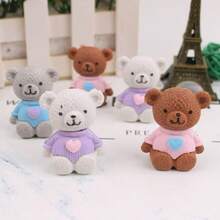 1pc Heart-Shaped Bear Silicone Mold For Aroma Stone DIY, Non-Stick Easy Release, Various Patterns - White - View 8