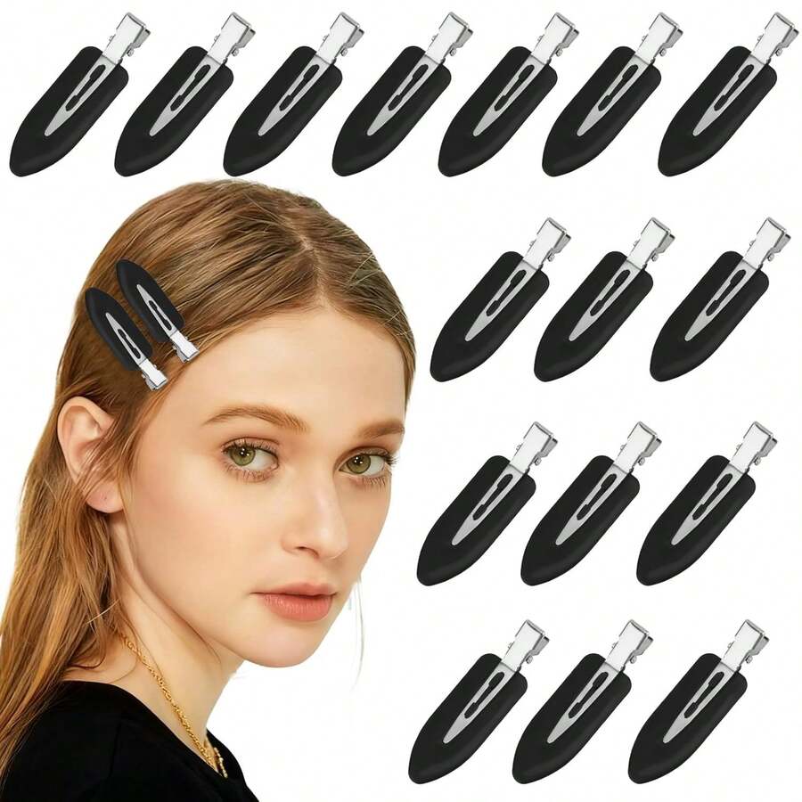 30pcs Creaseless Hair Clips, Crease-Resistant Hair Clips For Hairstyling And Makeup Application - Black - View 1