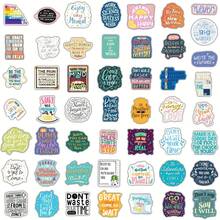 50pcs Motivational Sticker Pack, Water Bottle Vinyl Stickers, Inspirational Stickers For Diary, Laptop, Notebook, Phone Case - Multicolor - View 7