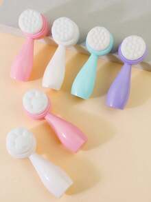 1支软毛洁面刷，硅胶手动深层清洁洁面刷 - 純色 - 查看 4