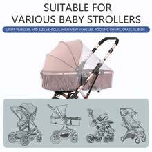 Baby Stroller Mosquito Net, Summer Stroller Mosquito Net, Insect Screen, Baby Stroller Safety Net, Mesh Mosquito Net For Baby Stroller - Pink - View 6