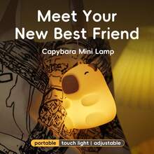 Mini Capybara LED Night Light, Rechargeable Silicone Baby Lamp With Touch Control & Breathing Light, Soft Nightlight For Nursery Bedroom - Seven Colors - View 2