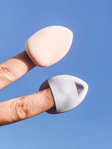 15/30/60/100pcs Mini Triangle Makeup Sponge Applicators, Waterproof PU Cosmetic Makeup Sponge Set, Suitable For Foundation, Concealer, Suitable For All Skin Types, Women Makeup Finger Sponges - Lilac Purple - View 4