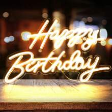 1pc Happy Birthday LED Neon Sign, Holiday Wall Decor, Home Party & Dorm Room Decoration, USB Powered, Ideal For Birthday Party Theme - Happy Birthday Light Board - View 13