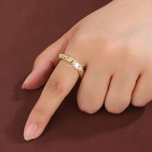 1枚优雅花卉设计立方氧化锆镶嵌女式戒指 - 彩色 - 查看 11