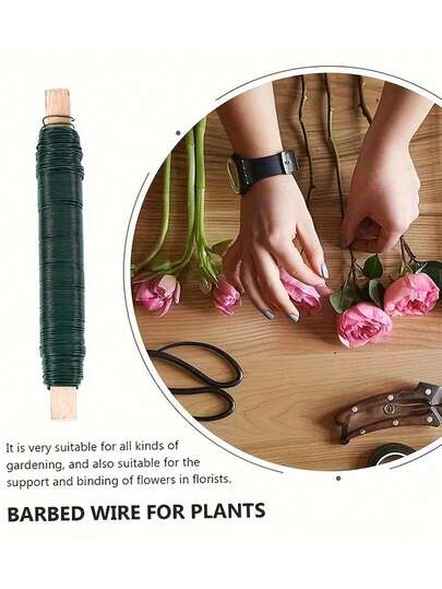 35m Green Metal Binding Wire - Rust-Proof Floral Wrapping Wire, Suitable For Handicrafts, Plant Support, Floral Arrangement, Colored Baking Coating, Gardening, DIY Projects, Christmas Decorations, Handmade Weaving