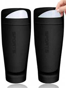 1pc Football Sock Sleeve With Shin Guard, Integrated Leg Sleeve Without Foot, Sports Protective Leg Sleeve - Multicolor - View 9