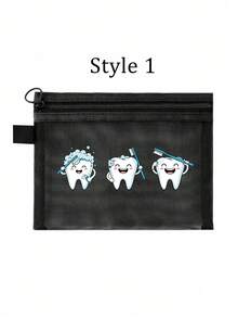 Cartoon Tooth Pattern Storage Bag, Mesh Portable Cosmetic Bag, Cute Toothbrush "Dental Care" Letter Print Makeup Bag, Travel Makeup Organizer; Essential For Vacation Swimwear Storage; Ideal Gift For Girlfriend; Foldable Lightweight Cosmetic Bag, Suitable For Business Trip And Carry-On Luggage. Must-Have For Summer Music Festivals. Suitable For Birthday, Back To School, Graduation Gifts, Travel Accessories - Multicolor - View 16