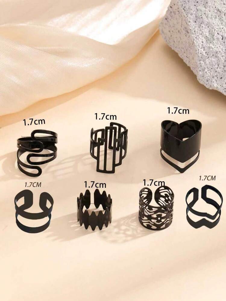 7pcs/set Hollow Out Ring