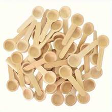 10支装天然竹木调味勺 - 小巧手柄茶勺、咖啡勺、果酱勺，小巧耐用，适用于蜂蜜、香料、甜点 - 竹制厨具 - 杏色 - 查看 1