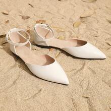 Pointed Toe Shoes, Minimalist Elegant Style, Versatile - White - View 7