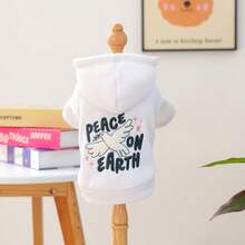 1pc Pet Clothes, Cute Hoodie Sweatshirt For Small Dogs & Cats - Peace Dove Sweatshirt - White - View 9
