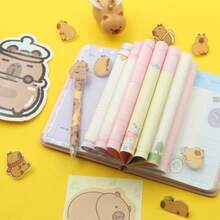 2 in 1 Cute Capybara Theme Stationery Gift Box Set Includes 1 Pcs A6 Cartoon Animal Capybara Notebook Journal Memo Pads Notepad Diary and Pen Gift for Birthday Christmas Office School Supplies - como en la foto - Ver 5