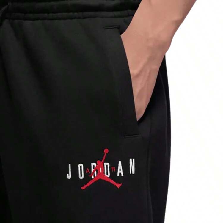 Jordan Brooklyn Oversize Stretch Pants Black Gym Red Men's IB9099-010 - 黑紅色 - 查看 3