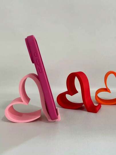 3D打印创意心形手机支架，家居/办公室桌面装饰，节日礼物