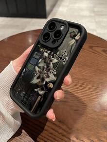 1个黑色花朵星十字极简全包覆TPU防震手机壳，兼容苹果17、16、15、14、13、12、11 Pro Max、Air系列国际版，非国内版 - 彩色 - 查看 5