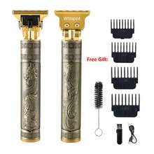 Professional Men'S Hair Clipper, Barber Pole Trimmer With Metal Handle T-Blade Trimmer, Cordless Rechargeable Beard Trimmer, USB Charging, Men'S Elite Beauty Tool, Suitable For Father'S Day Gift - Phụ kiện Bronze T9+ - Xem 3