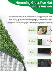 3cm Artificial Grass Mat Pet Toilet Pad, Cleaning Mat, Dog Grass Mat, Fake Lawn Turf For Patio Decor - Multicolor - View 5