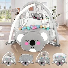 4-In-1 Baby Play Mat Baby Gym,Tummy Time Mat For Floor Activity Gym Ball Pit Including 30 Balls With 5 Infant Learning Sensory Baby Toys For Newborn Toddler To Develop Motor Cognition Boy & Girl Spring Halloween Gifts - Grey - View 1