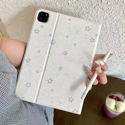 极简主义泼墨蓝色星星书本造型可爱平板电脑保护套，兼容苹果第11代、Pro 2025新款、第10代、Air 7/6、11英寸，男女皆宜，时尚美观