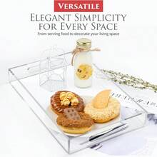 1pc Acrylic Tray, Transparent Fruit Plate, High-End Hotel Home Use Storage Organizer, Acrylic Cosmetic Box - Clear - View 1