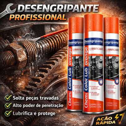 Kit 2 ou 3 Lubrificante Anticorrosivo Previne Oxidação Ferrugem E Corrosão Lubirifca Tira Rangidos Gavetas Dobradiças Portas Janelas Desengripante