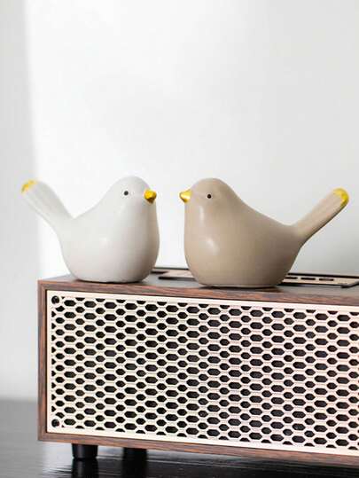 1pc Creative Ceramic Bird Figurine, Luxury Minimalist Modern Style, Handpainted Ceramic Craftsmanship, Fine Delicate Texture, Abstract Lively Shape, Smooth Natural Lines, Suitable As Exquisite Desk Decor, Office Accessory, Home Decoration, Bathroom Toilet Stopper, Elevating Artistic Ambiance For Living Room, Study, Bedroom