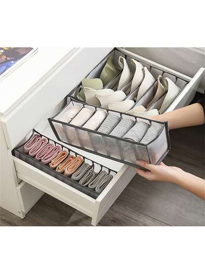 6/7/11 Grid Underwear Storage Box, Drawer Divider Organizer For Bras, Panties, Socks, Home Use