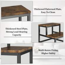 Escalera de dos peldaños resistente, capacidad de carga de hasta 227 kg, con elevador y zapatero para dormitorio, cocina y baño - Marrón, Escalera de baño| Diseño elegante| Escalera - Retro - Ver 5