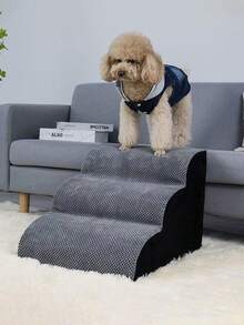 1/2/3/4/5 Level Pet Stairs, Bed Ramp, Anti-Slip & Durable, Removable & Washable. Suitable For Injured, Elderly Dogs & Cats, And Pets With Joint Pain - Grey - View 11